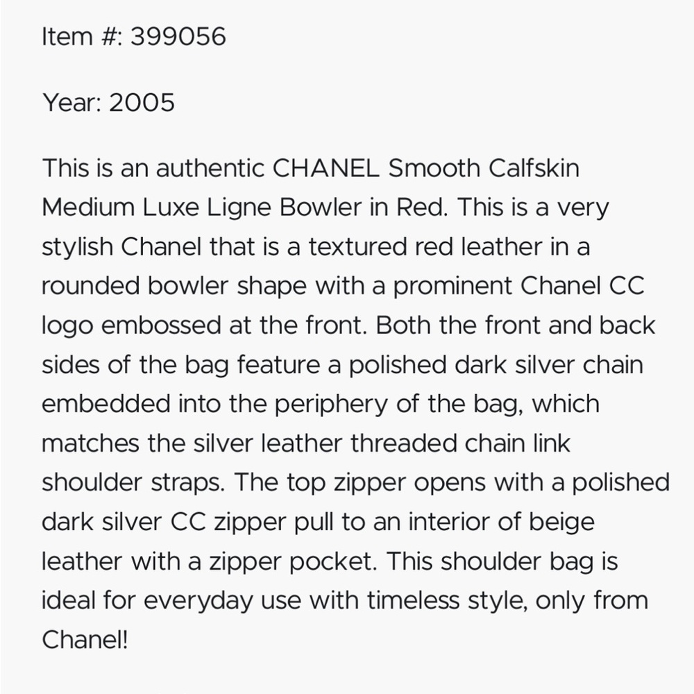 CHANEL Red Smooth Calfskin Bowler Shoulder Bag - Picture 11 of 12